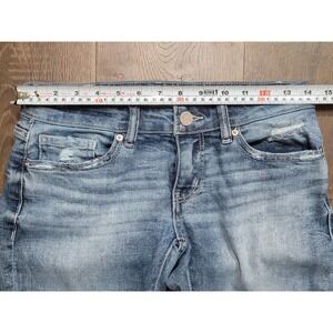 BKE Stella Womens Jeans Low Rise Skinny Blue Denim Size 25 Distressed